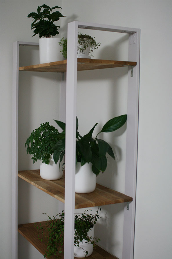 wooden plant shelf